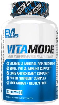 Evlution Nutrition VitaMode (60 Servings) High Performance Men’s Multivitamin Full Spectrum Vitamins &amp; Minerals Immune Health Vitamin C &amp; D Zinc Antioxidants Skin Hair Bone Eye Health วิตามินรวม ผม ผิวหนัง ฮอร์โมน