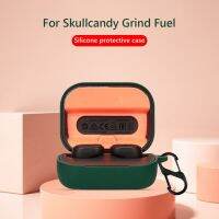 Silicone Cover Case for Skullcandy Grind Fuel Skin Bluetooth-compatible Earphone Case Charging Compartment Protective 360 Degree Wireless Earbuds Acce