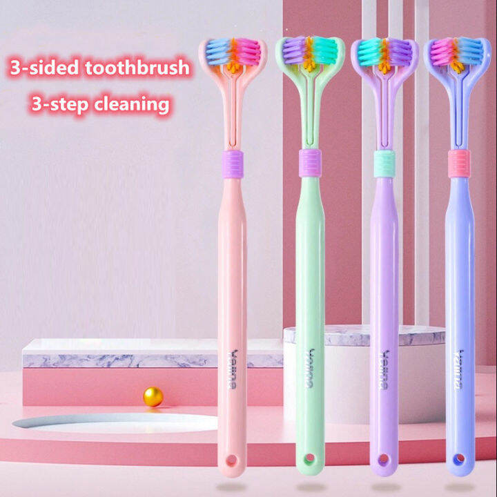 360 Degree Three-sided Soft Bristle Toothbrush Oral Care Safety ...