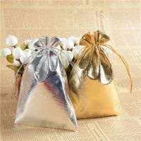 10Pcs/lot Gold/sliver Gift Bags Jewelry Bag Wedding Party Decor Drawable Bags Gift Pouches Jewelry Packaging with Candy Bags Gift Wrapping  Bags