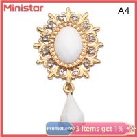 Ministar จี้คริสตัลสีทองแบบเข็มกลัดดอกไม้แบบ DIY เสน่ห์ไวน์งานแต่งแก้วเครื่องประดับตกแต่งอย่างสร้างสรรค์อัลบัมภาพงานฝีมือ