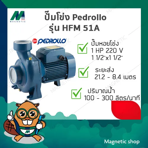 ???????? Pedrollo ( ???? HFM 51A ) 1HP 220V ( 11/2\"x11/2\" ) | Lazada.co.th