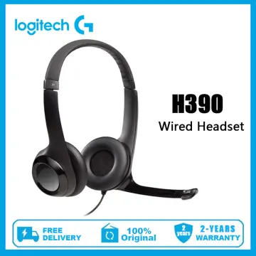  Logitech H390 Wired Headset, Stereo Headphones with  Noise-Cancelling Microphone, USB, In-Line Controls, PC/Mac/Laptop - Black :  Electronics
