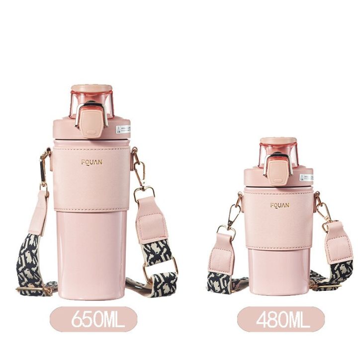 ถ้วยใส่ของร้อนเหล็กกันสนิมสองชั้น304กาแฟกันรั่วซึม480มล-650มล-ถ้วยใส่ของร้อนยานยนต์กันลื่น