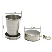 All stainless steel folding retractable cup folding cup blackjack cup Teacups Teaware