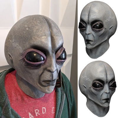 UFO Alien Skull คอสเพลย์สยองขวัญ Latex หน้ากากหมวกกันน็อกฮาโลวีน Masquerade Dress Up Party เครื่องแต่งกาย Props