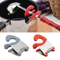 Stainless Steel Pot Side Clips Anti-scalding Spoon Holder Kitchen Gadgets Rubber Convenient Kitchen Tools