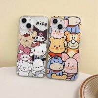 เคสโทรศัพท์พร้อมฝาหลัง TPU นุ่มกันกระแทกน่ารัก,เคสลายการ์ตูน Hello Kitty ของฉัน Melody Winnie ช้อนส้อมมีดหมีพูห์ลายการ์ตูนสำหรับ iPhone 14 Pro Max Plus เคสป้องกันโทรศัพท์มือถือเต็มตัวสำหรับ iPhone 13 Pro ปกสูงสุด Iphone 12 Mini 11 XS XR 6/ 6S/7/8บวก Se