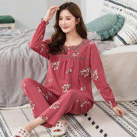 High Quality Women Pajamas Set Plus Size M-4XL Female Pyjamas 100 Cotton Long Sleeve Sleepwear Home Clothing