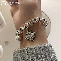 【hot】▤☼♛  FOXANRY English Tag Punk Brcacelet for Couples Fashion Pendant Jewelry Gifts