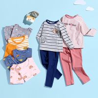 [COD] 2022 childrens Lycra autumn clothes and long johns suit boys home medium big underwear female baby pajamas