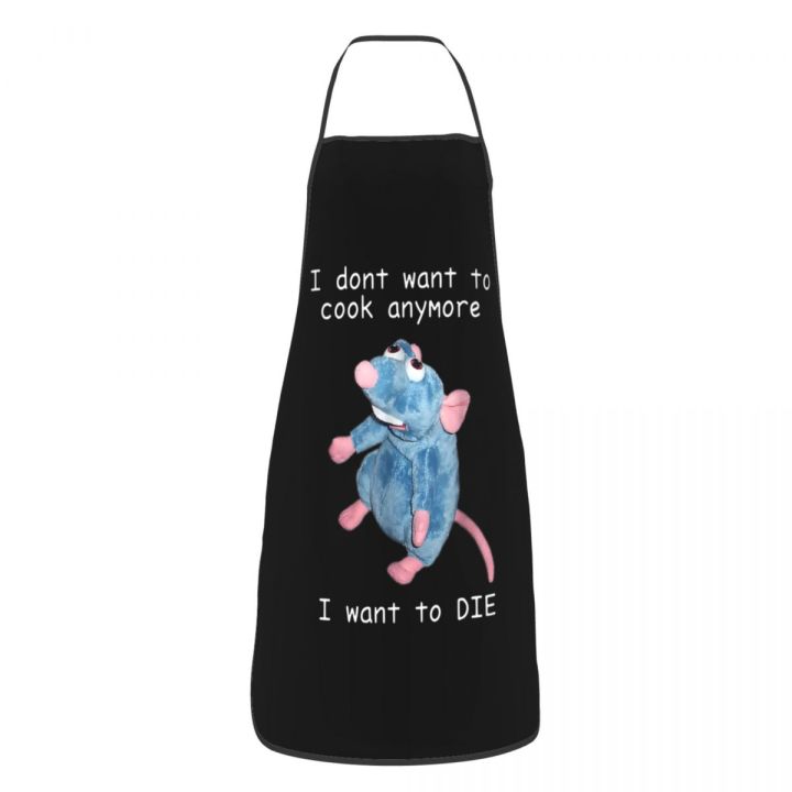 i-dont-want-to-cook-anymore-i-want-to-die-bib-apron-adult-women-men-chef-tablier-cuisine-for-kitchen-cooking-cute-mouse-painting