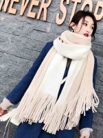 【Miki Xinyuan】หรูหราผู้หญิงผ้าพันคอเลียนแบบแคชเมียร์พู่หนาผ้าห่มผ้าคลุมไหล่ Stoles Scarve Pareo F Oulard F Emme สุภาพสตรี Hijabs Bufandas ฤดูหนาว