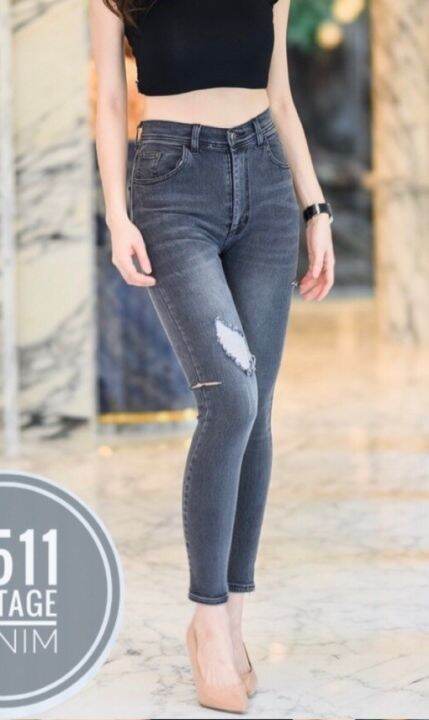 สินค้าใหม่-2511jeans-by-araya-กางเกงยีนส์-ผญ-กางเกงยีนส์ผู้หญิง-กางเกงยีนส์-กางเกงยีนส์เอวสูง-กางเกงยีนส์ยืด-ยีนส์ยืดเอวสูง-ผ้ายืด