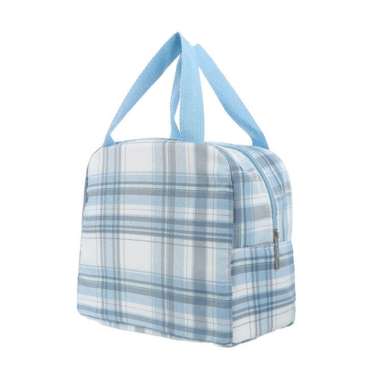 MINISO Classic Plaid Lunch Bag Blue Lazada PH