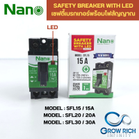 เซฟตี้เบรกเกอร์ NANO รุ่นมีไฟแสดงสถานะ 15A ,20A ,30A เบรกเกอร์ เบรคเกอร์ breaker กล่องเบรกเกอร์ รุ่น SFL15 SFL20 SFL30