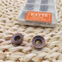 KAVTE 10pcs RPMT1204 RDMT RCGT RPGT 1204 MO เครื่องมือกัดเครื่องมือกัดคาร์ไบด์แทรกเครื่องกลึงเครื่องมือช่างกลึงโลหะผสมแข็ง R6