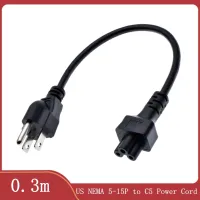 0.3m US NEMA 5-15P to IEC C5 AC Power Cord American Standard Three plug to C5 Extension Cable For Notebook