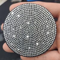 6.8cm Coaster Used For Car Cup Holders Automatic Anti Slip Flashing Surface All Crystal Rhinestone Coaster Car Interior Acce