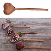 Spoon Heart Love Shaped Serving Spoons Wooden Stirring Dinner Drink Soup Dessert Coffee Baking Wood Mixing Teaspoons Serving Utensils