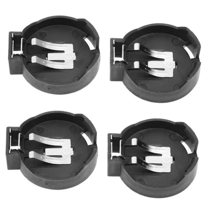 4 Pcs CR2450 Coin Cell Button Battery Socket Holder Case 2 Pins Black
