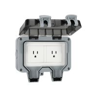 Outdoor IP66 Waterproof Socket Weatherproof Wall Box 15A United States US Standard Electrical Outlet Grounded Panel Power Jack Power Points  Switches