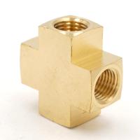 1/8 1/4 NPT Female Cross 4 Ways Brass Pipe Fitting Connector Adapter Water Gas Oil Fuel