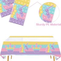 ∋℗ Baby Shower Disposable Table Cover Boy Girl Birthday Party Tablecloth Color Crown Unicorn Gender Reveal Party Table Cloth