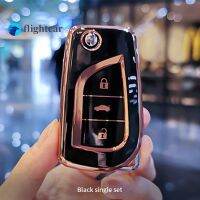 Flightcar TPU ฝาครอบเคส Kunci Remote Mobil Fob สำหรับ Toyota Forturner ALTIS REVO INNOVA Hilux Auris Corolla Avensis Verso Yaris Yaris Yaris Aygo Scion TC IM Key เคสพวงกุญแจห้อยพวงกุญแจผีเสื้อ