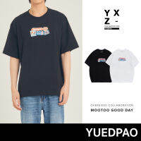 Yuedpao x Mootoo ยอดขาย No.1 รับประกันไม่ย้วย 2 ปี เสื้อยืดเปล่า เสื้อยืด Oversize Collab Mootoo Good day