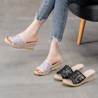 HOT★ผู้หญิงรองเท้าแตะพื้นไม้ฤดูร้อน2023 espadrilles ผู้หญิง Comfort สบายๆ breath รองเท้าแตะตาข่ายรองเท้าแตะสไลด์รองเท้า pantuflas de mujer