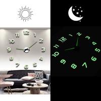 ZZOOI 3D Newest DIY Digital Wall Clock Detachable Art Decal Sticker Clock Decorative Wall Clock for Living Room Home Bedroom Decor