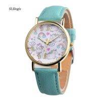 wacGirls Cute Cartoon Rainbow Unicorn Quartz og Faux Leather Band Wrist Watch