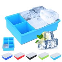 BPA Free 6 Big Ice Tray Mold Giant Jumbo Large Food Grade Silicone Ice Cube Square Tray Mold DIY Ice Maker Ice Cube Tray