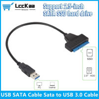 LccKaa สาย USB SATA Sata กับสาย USB 3.0ตัวเชื่อมต่อคอมพิวเตอร์สายอะแดปเตอร์ Usb 3.0 Sata รองรับ2.5นิ้ว SSD HDD ฮาร์ดไดรฟ์