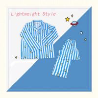 Cartoon Pajamas Women Heart Stripe Print Sleepwear Sets Harajuku Soft Long Sleeve Nightwear Set 2021 Winter Comfortable Pajamas