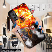 Orico เคสโทรศัพท์เคสสำหรับ Realme 7 Pro (แหวนนิ้วมือ + Lanyard) การ์ตูนอะนิเมะBurning Blood Luffy Ace Zoroโทรศัพท์มือถือเคสโทรศัพท์เคสสำหรับ เด็กชายหญิงนุ่มที่กันกระแทกทีพียูซิลิโคนSoftCaseฝาครอบ