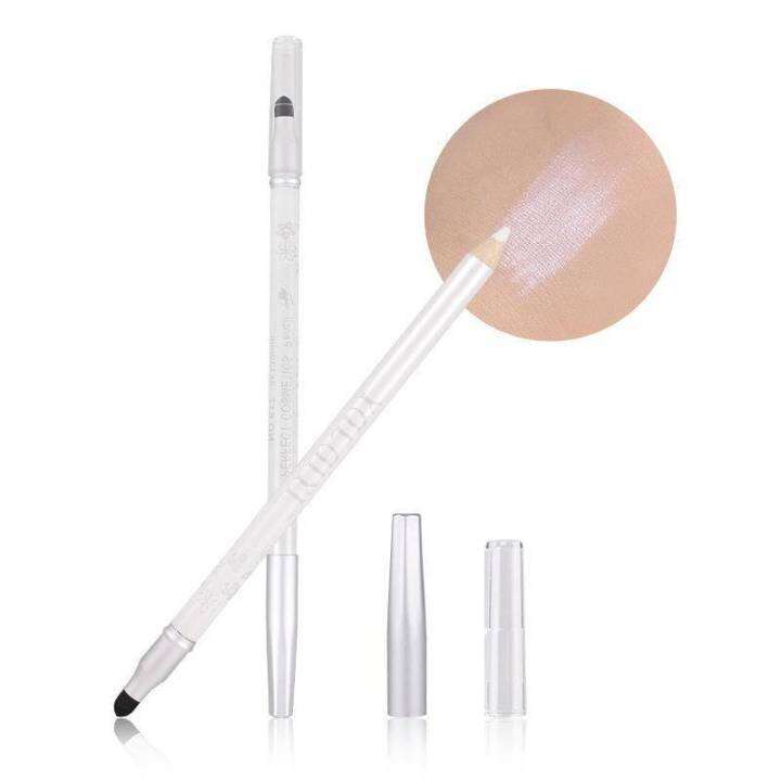 white-ดินสอเขียนขอบตาพร้อมหัวฟองน้ำ-perfect-double-head-cosmetic-pencil-เนื้อครีมแบบเหลา-เขียนง่ายเพื่อความสว่างสดใส