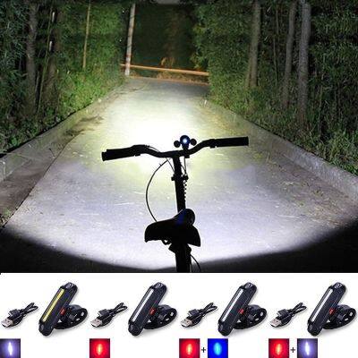 [ Ready Stock ] 6mode USB Rechargeable COB LED Bike Light /Cycling Bicycle LED Front Rear Tail Light Lamp /Bicycle Warning Lights /Bicycle Tail Comet LED Lamp