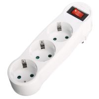 【original】 1Pc Triple Plug หลาย EU Plug Sockets Outlet Charger Wall Socket Plug Lead Strip Adapter ปลั๊กสามทาง250V 16A