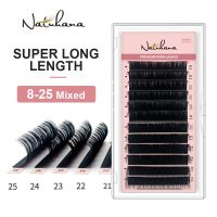 NATUHANA 8 25mm Super Long Length Eyelash Extension Korean PBT False Mink Eyelashes Individual Synthetic Silk Fake Lashes Cilios