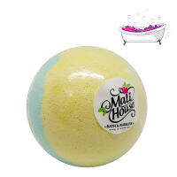 Mali House  Bath Bomb Ball บาธบอม สบู่สปาสำหรับแช่ในอ่าง กลิ่นตะไคร้หอม Lemongrass,สีฟ้า 150g