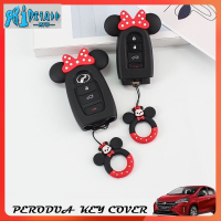 RTO New Perodua Ativa Myvi Bezza Aruz Axia ฝาครอบกุญแจรถยนต์ซิลิโคนส่องแสงเคสกุญแจรีโมตมินนี่ไร้กุญแจ