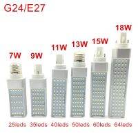 [HOT QQZIWWUJJWG 104] พลังงานสูง7วัตต์9วัตต์11วัตต์13วัตต์15วัตต์18วัตต์ G24/E27 LED ข้าวโพดหลอดไฟโคมไฟ SMD 2835สปอตไล180องศา AC85-265V แนวนอนเสียบไฟ