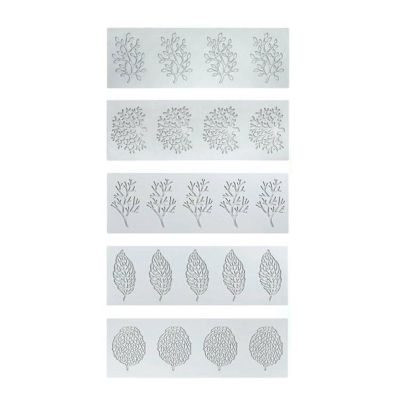 5-Pack Leaves Silicone Mold Fondant Mold Lace Mat Cake Mold Creative Chinese Food Plate Silicone Mold