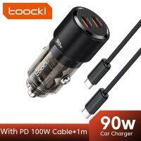 Toocki 65W USB C Car R รวดเร็ว4.0 FCP SCP USB PD สำหรับ13 14 Pro ที่ชาร์จไฟบนรถยนต์เร็ว