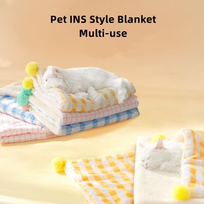 [pets baby] เสื่อเตียงผ้าห่มสัตว์เลี้ยงแผ่นรองขนแกะเนื้อนุ่มหนาสไตล์ Ins สำหรับลูกสุนัขสุนัขสุนัขแมวเบาะโซฟาบ้านพรมคลุมรักษาความอบอุ่นนอน