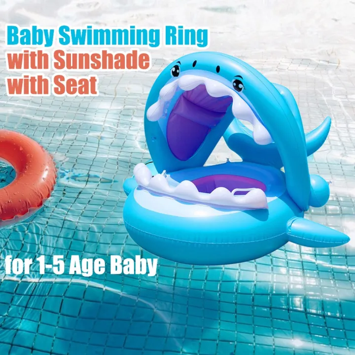 [Local Delivery] Baby Swimming Ring Float Shark Design inflatable
