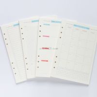 《   CYUCHEN KK 》6 Holes Spiral Planner Refill Inner Paper Diary Weekly Monthly Plan To Do List หน้าสีสันสดใสสำหรับ A6/A5 Loose Leaf Notbook