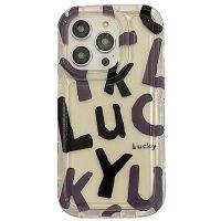 เคสโทรศัพท์ตัวอักษรมินิมอลน่ารักสำหรับ iPhone 14 13 12 11 Pro Max Xsmax7 8 14Plus เคสซิลิโคนกันกระแทกป้องกันแบบใส